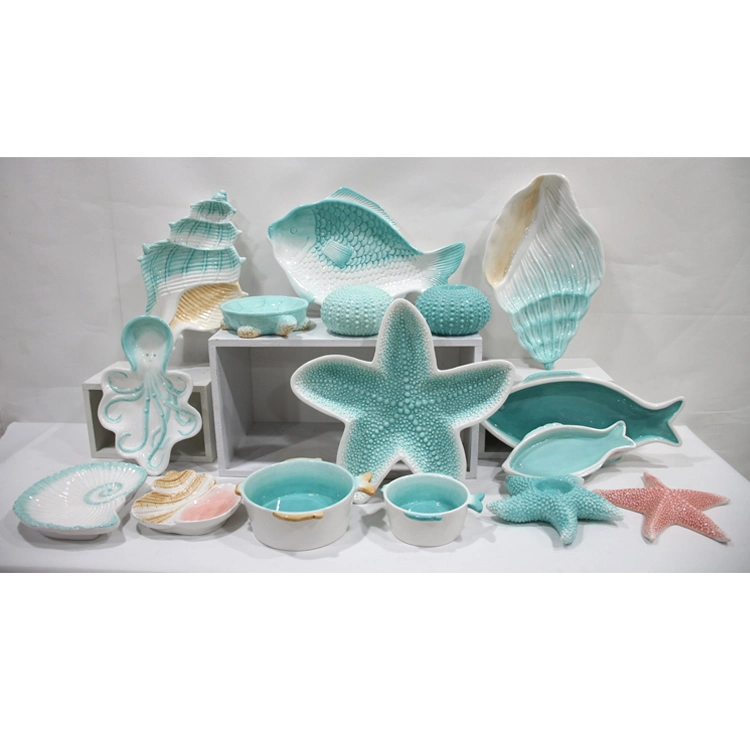 Wholesale Ocean Porcelain Craft Ceramic Fish Decoration