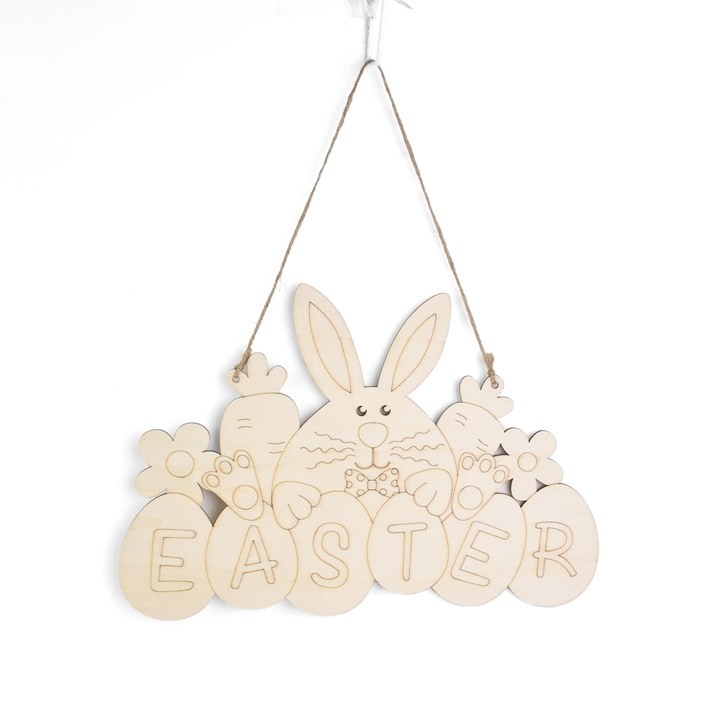 DIY Wood Unfinished Wood Rabbit of Easter Crafts Wooden Cutout Decor to Paint