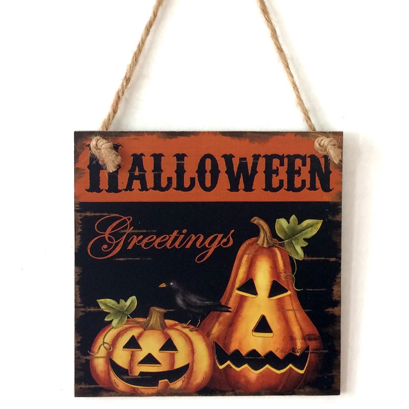 Halloween Wooden Crafts Listing Wooden Rectangle Pumpkin Pattern Party Home Decoration