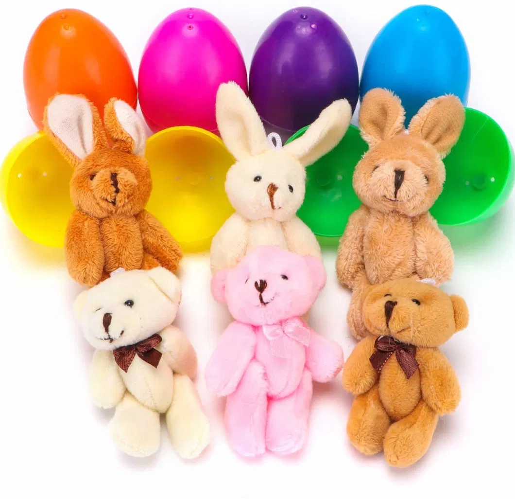 Prefilled Easter Eggs with Stuffed Animals, 3.15&quot; Plastic Easter Eggs Filled with Toys, Perfect for Easter Eggs Hunt