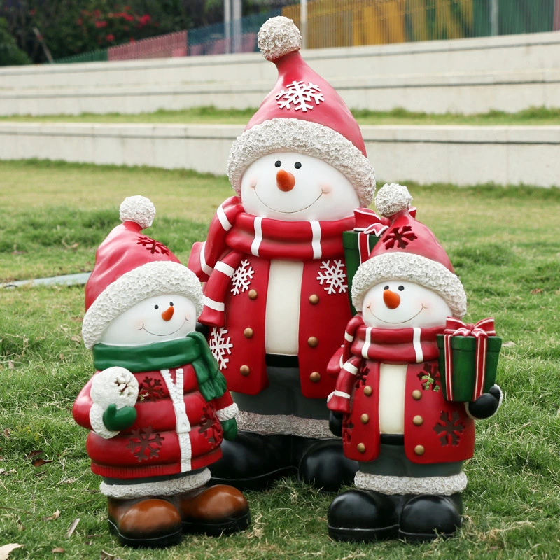 Wholesale Outdoor Christmas Decoration Fiberglass Santa Claus Snowman Figures with Cheap Price