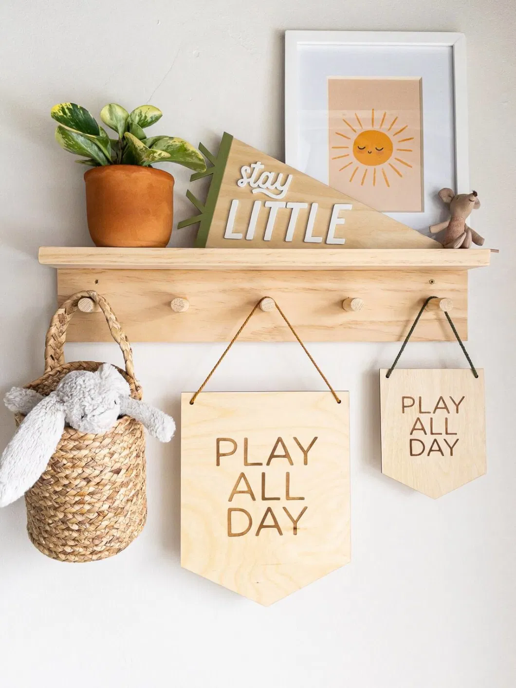 Playroom Decor Room Game Flag Modern Kids Wall Art