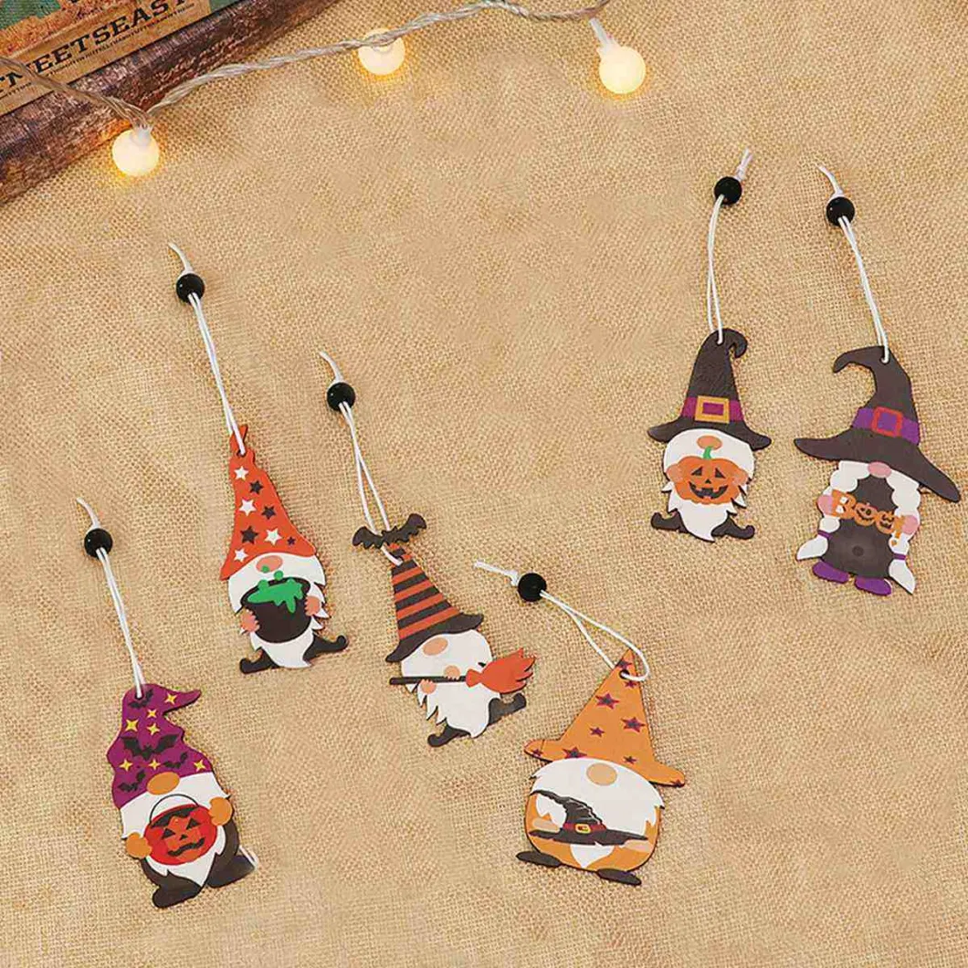 Popular Wooden Crafts Faceless Doll Wooden Hanging Ornaments Halloween Party Decorations